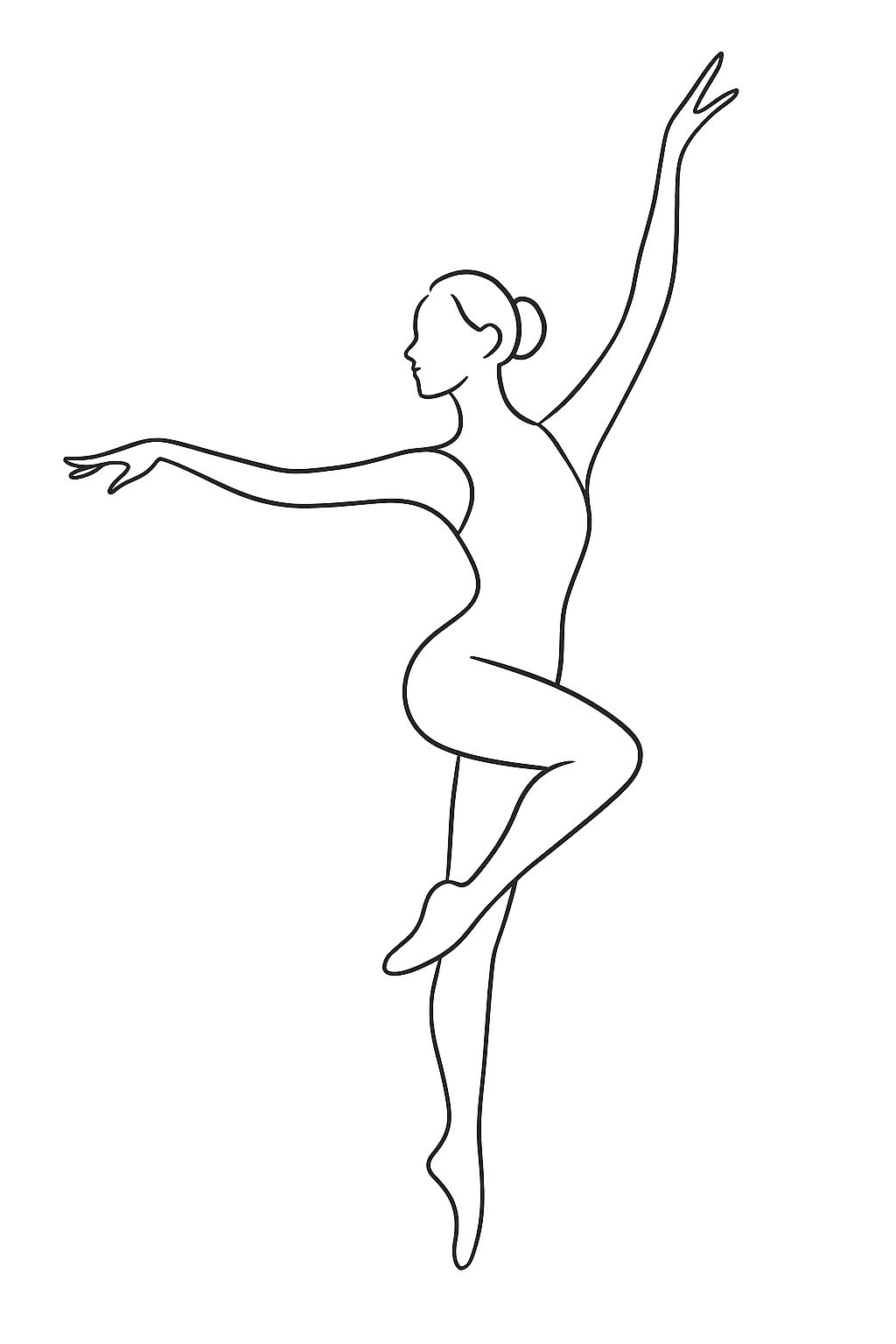 Outline drawing of a dancer