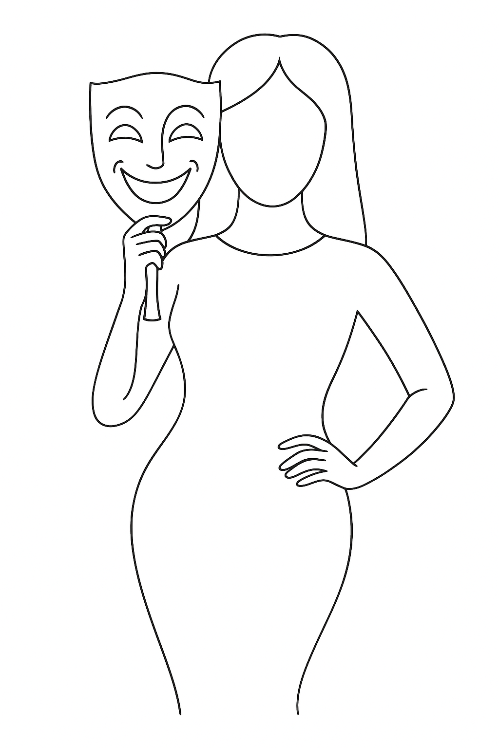 Outline drawing of an actress