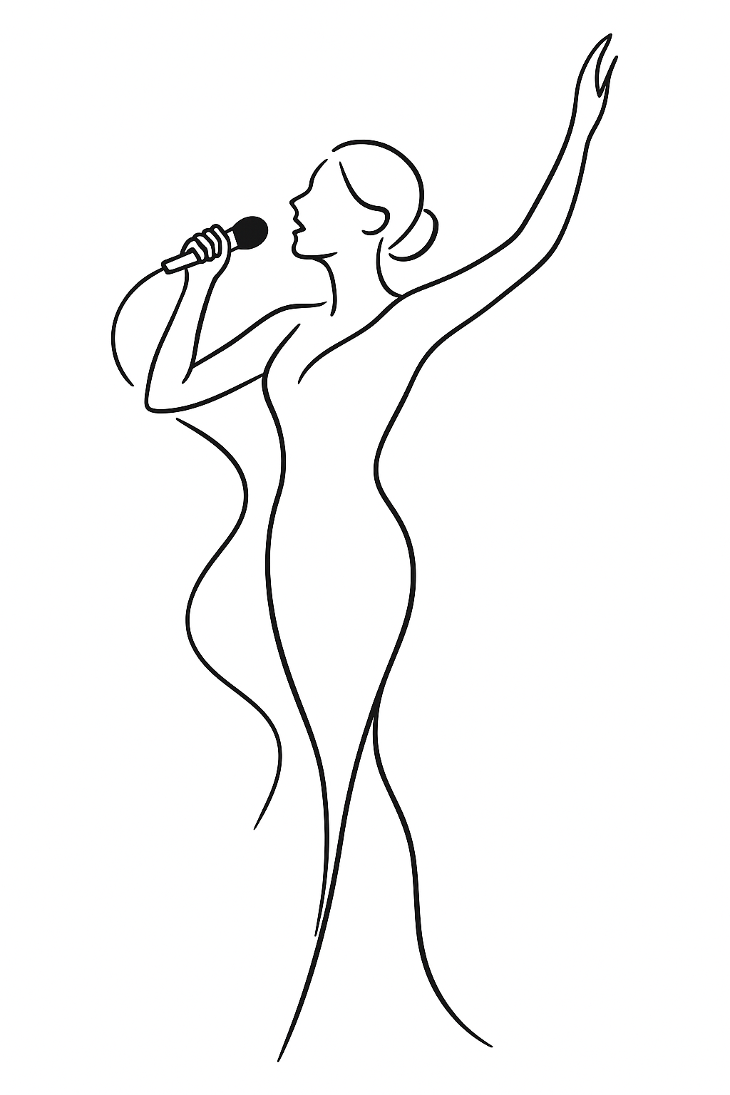 Outline drawing of a dancer