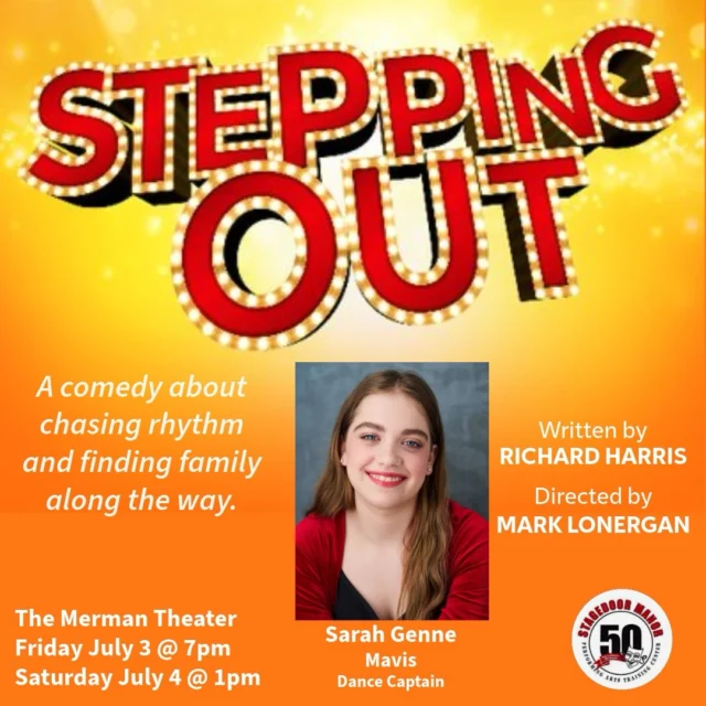 Excited to perform in this ensemble show with this amazing cast!“Described as a funny and heart-warming comedy, Stepping Out follows the lives of seven women and one man who meet at a weekly dance class to tap their troubles away. Led by the patient ex-professional Mavis, the group begin their journey with two left feet and end up exceeding all expectations as they are asked to perform in a public charity gala.” ~ Dom O’Hanlon, London Theatre
